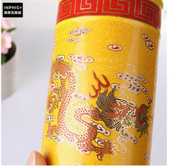 INPHIC-禮品雙層保溫杯 浮雕龍紋陶瓷杯子 居家辦公行車隨手杯隨身杯