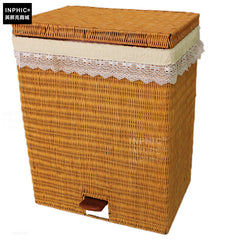 INPHIC-腳踏式 藤編衣服 洗衣籃 收納籃日本式