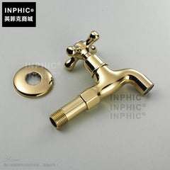 INPHIC-金色全銅洗衣機龍頭 歐式入墻單冷龍頭 豪華 加厚加重