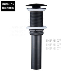 INPHIC-黑古銅色彈跳臉盆下水器全銅臺盆洗手臉盆玻璃盆按壓式下水管配件