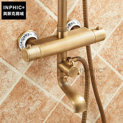 INPHIC-歐式仿古恒溫花灑 全銅復古智能恒溫龍頭 淋浴花灑套裝 沐浴器