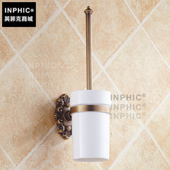 INPHIC-歐式復古馬桶刷架套裝 全銅仿古馬桶杯架 美式雕花浴室壁掛擺飾