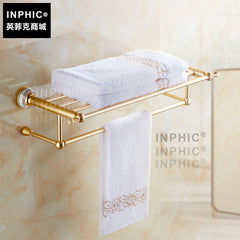 INPHIC-歐式浴巾架 香檳金色毛巾架置物架廁所仿古浴室五金壁掛擺飾套裝