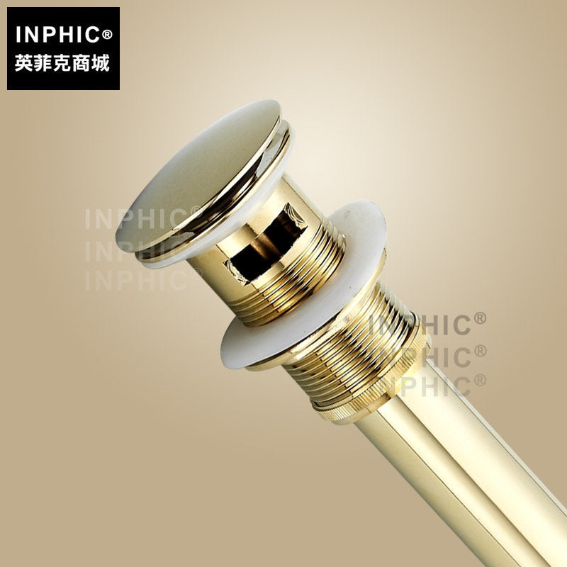 INPHIC-臉盆下水器 彈跳全銅 洗手臉盆去水器金色仿古精品通用