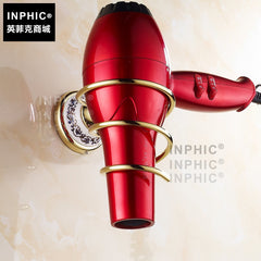 INPHIC-歐式金色吹風機架 仿古青花瓷鍍金色電吹風機架銅浴室置物架壁掛