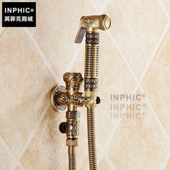 INPHIC-歐式仿古 全銅馬桶噴槍龍頭 婦洗器凈身器沖洗器套裝角閥增壓-A款
