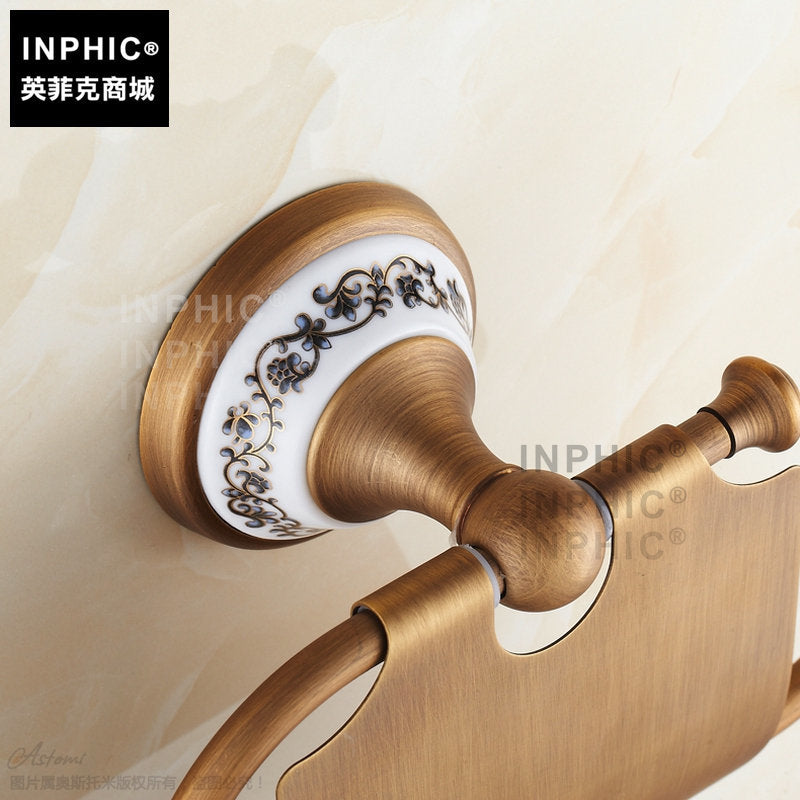 INPHIC-歐式陶瓷仿古紙巾架 卷紙器 精致廁紙架 歐式仿古陶瓷