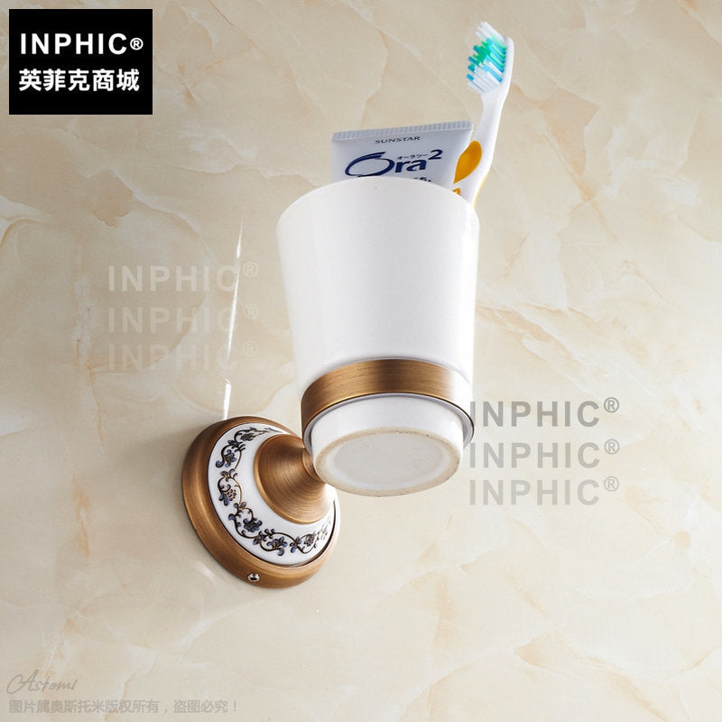 INPHIC-歐式陶瓷仿古 漱口杯架 漱口杯 牙刷架 牙刷杯 套裝 杯架
