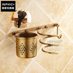 INPHIC-全銅歐式仿古吹風機架壁掛電吹風架浴室壁掛擺飾置物架壁掛收納風筒架