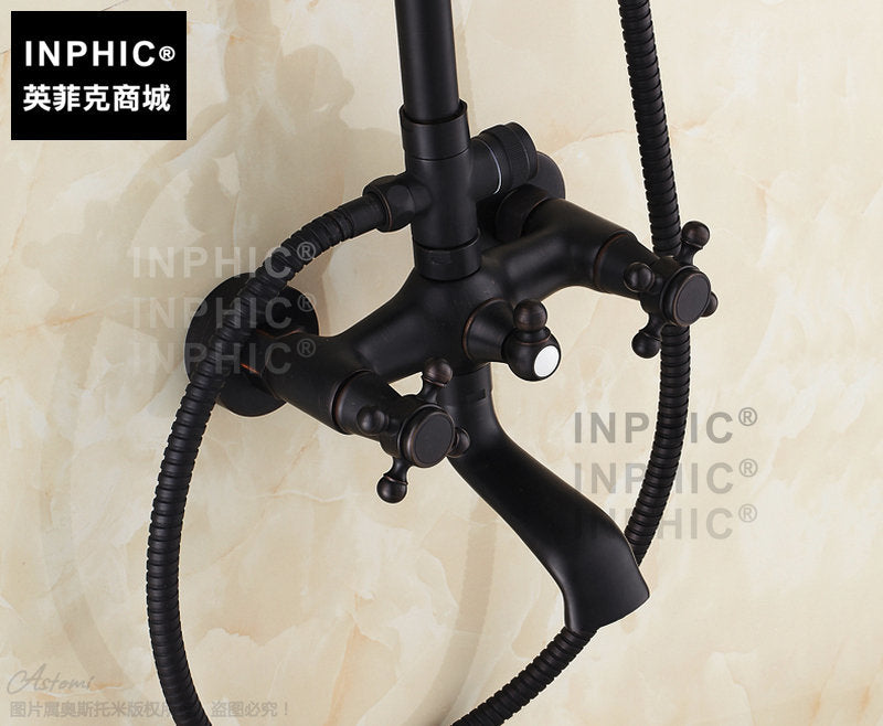INPHIC-全銅 淋浴花灑套裝 噴頭 龍頭 淋浴器 復古花灑 黑古銅花灑