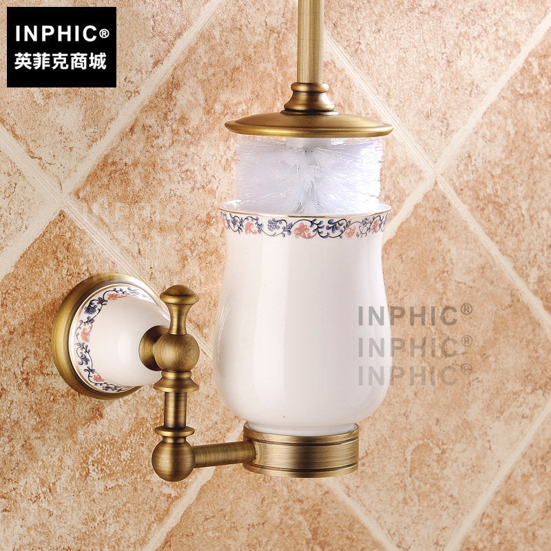 INPHIC-全銅仿古馬桶刷套裝 馬桶刷架 衛浴 浴室廁所 歐式復古