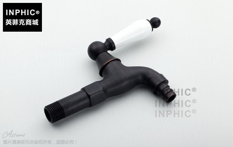 INPHIC-黑古銅 仿古水龍頭 洗衣機龍頭 全銅 洗衣機水龍頭 加長