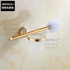 INPHIC-啞光香檳金色馬桶刷 套裝 太空鋁廁所架 馬桶刷架