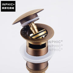 INPHIC-大蘑菇下水器 全銅彈跳 臉盆藝術盆去水器 仿古復古歐式下水通用