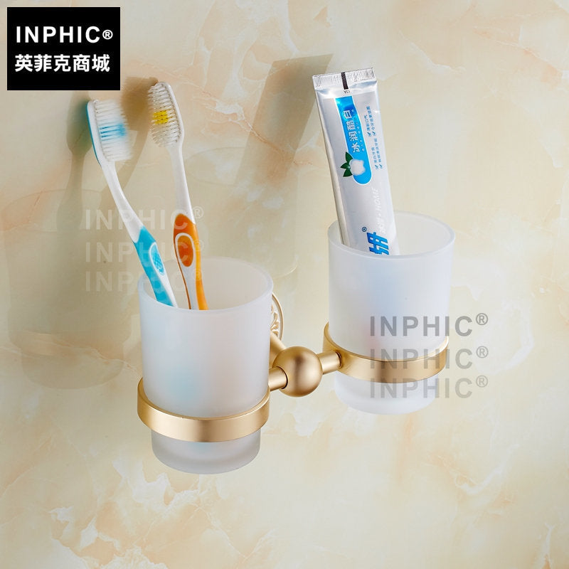 INPHIC-烤白漆雙杯 金色加白色單雙杯 浴室太空鋁五金壁掛擺飾