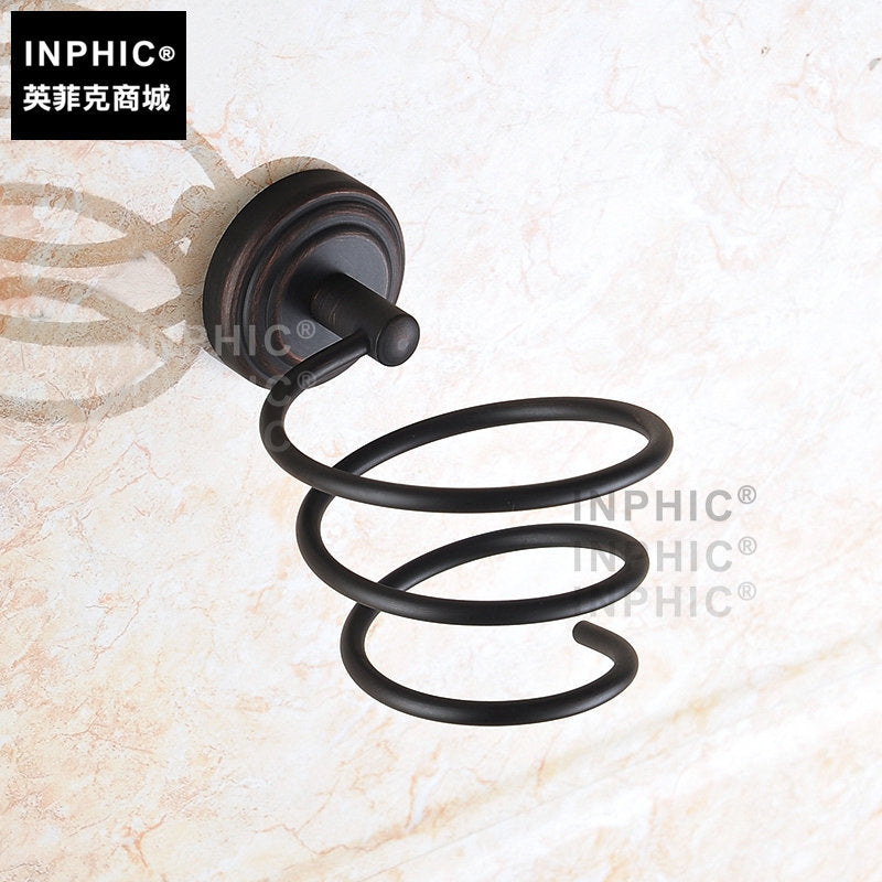 INPHIC-浴室墻掛收納吹風機架置物架全銅黑仿古吹風機架電吹風掛架壁掛