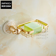 INPHIC-香檳金色浴室皂網 廁所置物架肥皂網肥皂盒青花瓷陶瓷象牙白