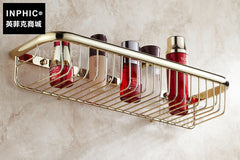 INPHIC-金色全銅浴室置物架 長方形 浴室角架 廁所置物架單層 45cm