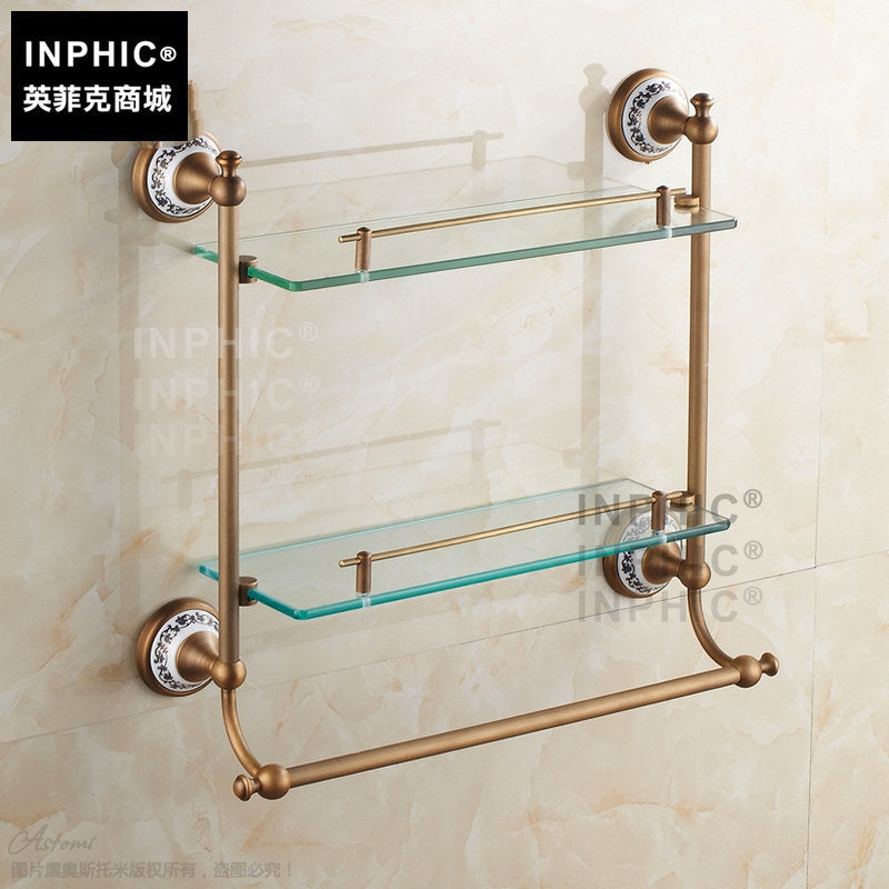 INPHIC-仿古陶瓷 浴室置物架 玻璃 廁所置物架 玻璃置物架 廁所置物架
