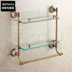 INPHIC-仿古陶瓷 浴室置物架 玻璃 廁所置物架 玻璃置物架 廁所置物架