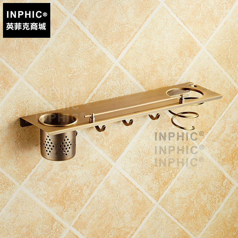 INPHIC-仿古全銅電吹風機架子歐式 廁所浴室置物架 壁掛收納風筒架