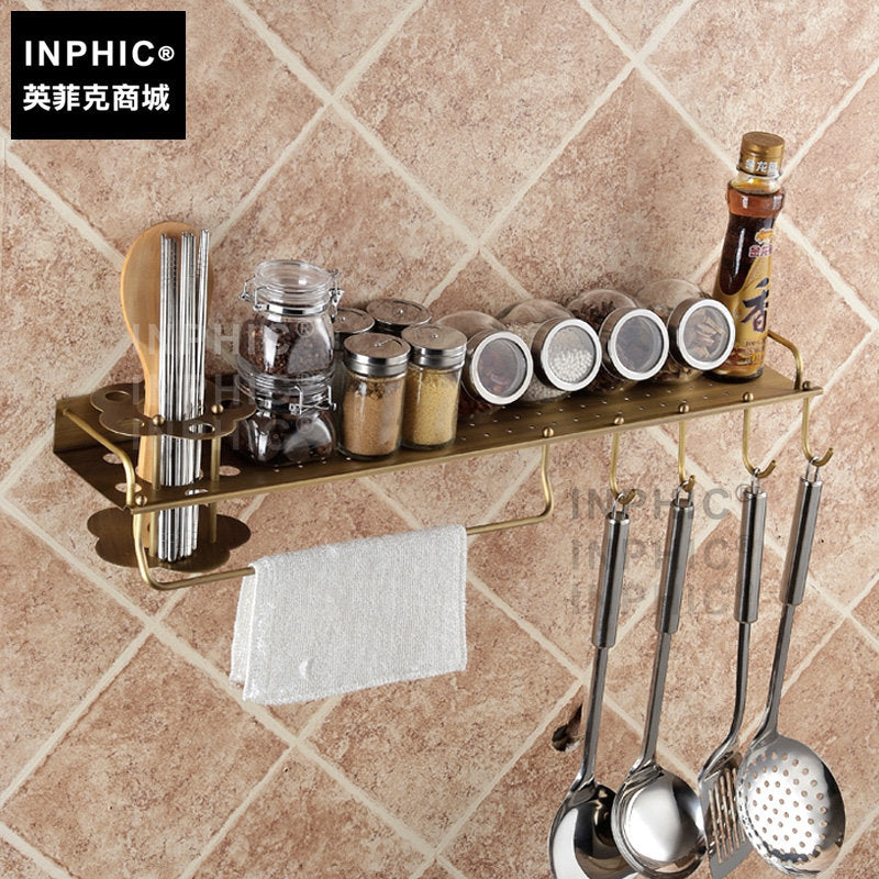 INPHIC-仿古全銅置物架 歐式浴室置物架 廚房壁掛擺飾 廚房掛架 衛浴五金壁掛擺飾
