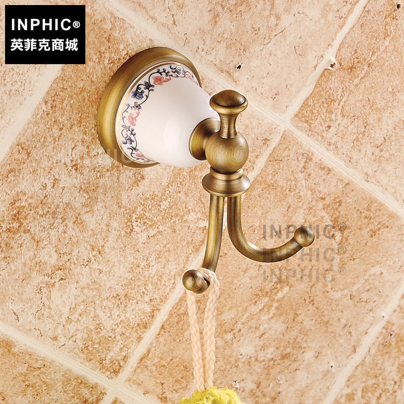 INPHIC-仿古 全銅 掛鉤 壁掛衣鉤 單鉤 毛巾掛鉤衣帽鉤 陶瓷浴室 青花瓷