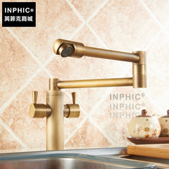 INPHIC-廚房水龍頭歐式仿古 全銅可折疊伸縮冷熱水槽洗菜盆龍頭 360旋轉