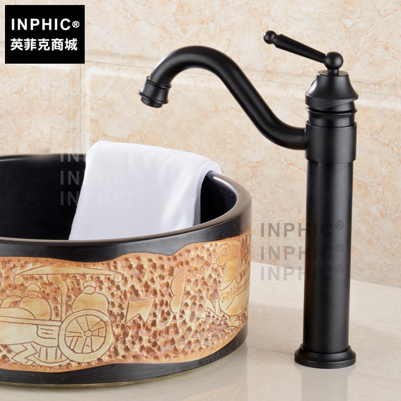 INPHIC-臉盆龍頭 全銅 仿古歐式冷熱水龍頭 加高單孔臺上盆龍頭