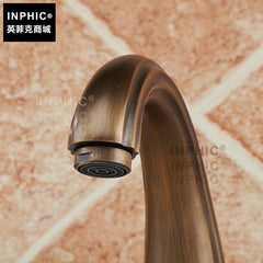 INPHIC-歐式全銅臉盆水龍頭 美式鄉村 冷熱水 分體仿古三孔龍頭
