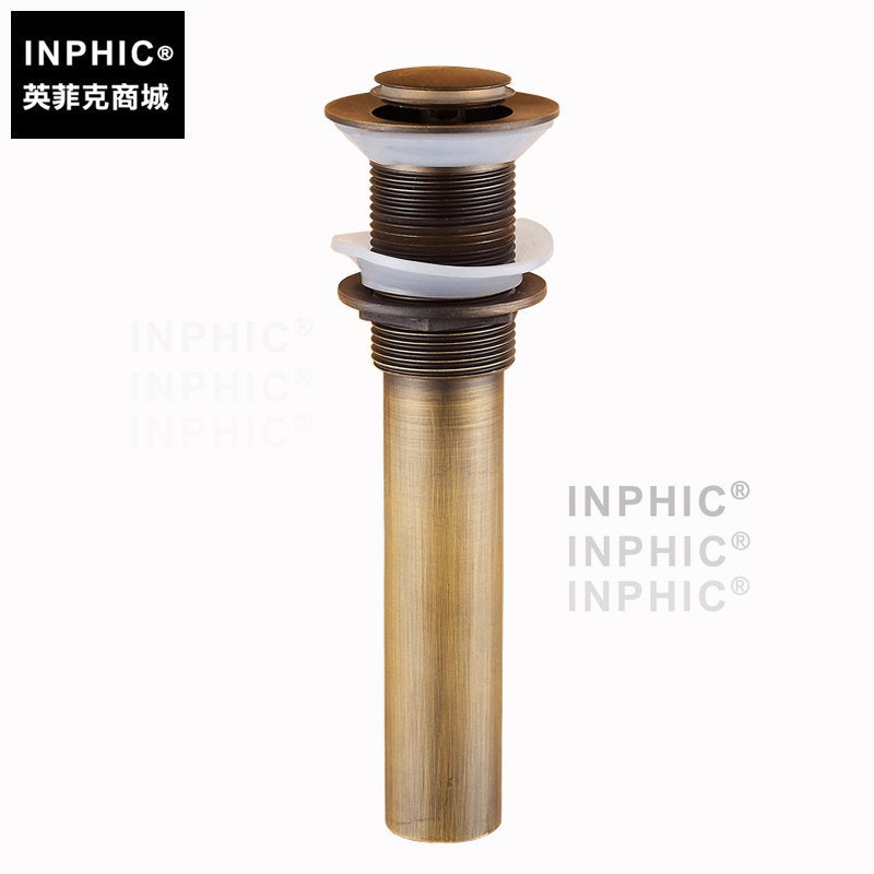 INPHIC-仿古下水器 全銅 歐式臉盆下水器 去水器 標準大小 小彈跳 翻蓋