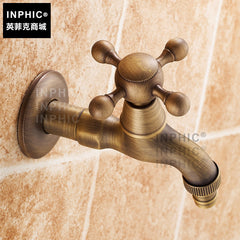 INPHIC-歐式仿古全銅4分洗衣機龍頭 復古加長快開入墻水嘴加厚單冷水龍頭