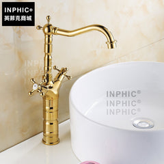 INPHIC-歐式水龍頭 金色 龍頭 加長 全銅浴室 美式 臺盆臉盆仿古水龍頭