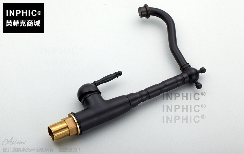 INPHIC-銅臉盆冷熱水龍頭 黑古銅色浴室廁所混水閥 可旋轉