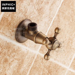 INPHIC-仿古歐式 三角閥全銅冷熱加厚 三通 止水閥器 馬桶閥八字加長角閥