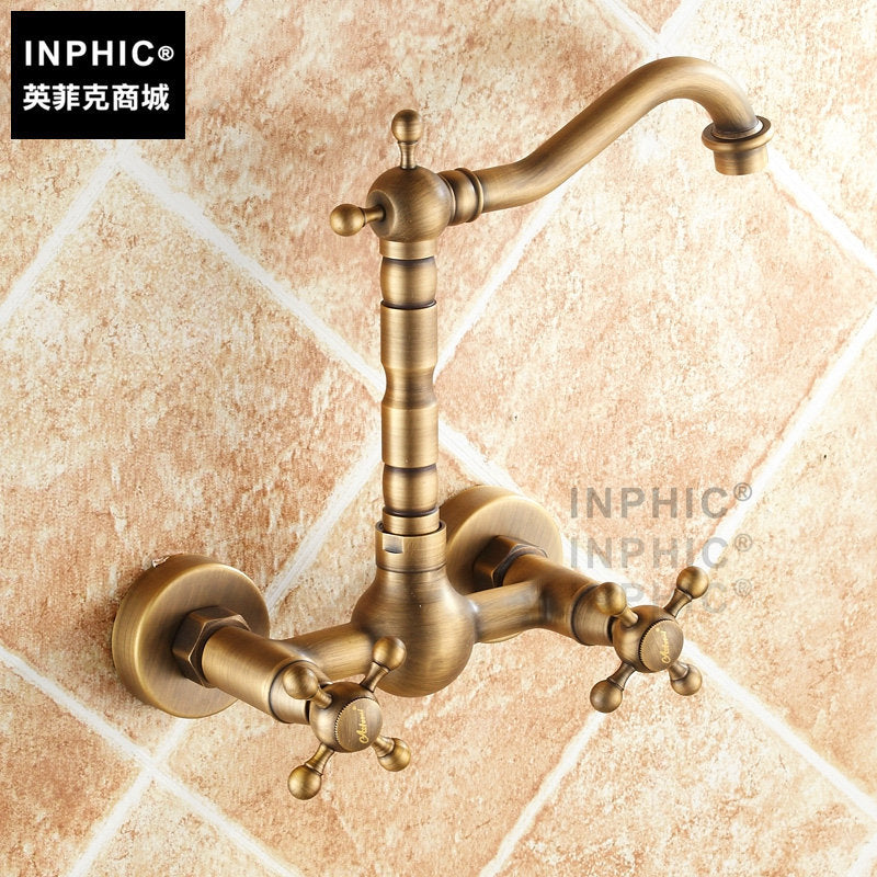 INPHIC-仿古水龍頭 全銅 冷熱 旋轉 歐式水龍頭 入墻 雙孔龍頭