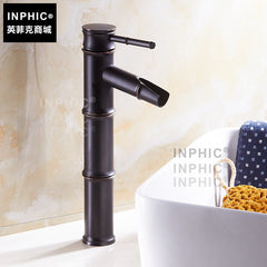 INPHIC-全銅歐式黑古銅水龍頭復古竹節單孔臉盆龍頭藝術盆臺上盆冷熱龍頭