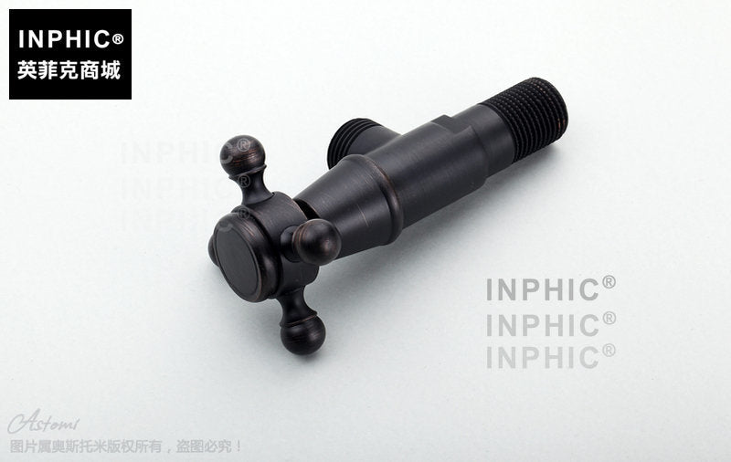 INPHIC-仿古歐式三角閥全銅冷熱加厚 黑古銅止水閥器 馬桶閥八字加長角閥