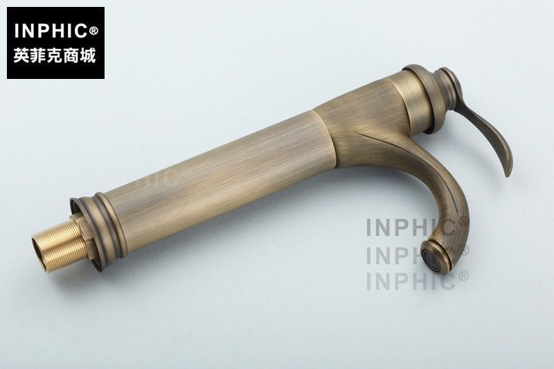 INPHIC-全銅水龍頭仿古 歐式臉盆臺上盆冷熱龍頭 加高洗漱方便