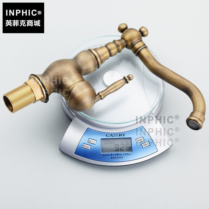 INPHIC-仿古水龍頭全銅冷熱 歐式浴室櫃臉盆龍頭 可旋轉復古臺盆龍頭
