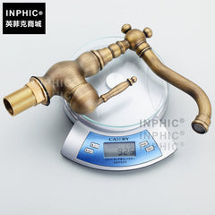 INPHIC-仿古水龍頭全銅冷熱 歐式浴室櫃臉盆龍頭 可旋轉復古臺盆龍頭