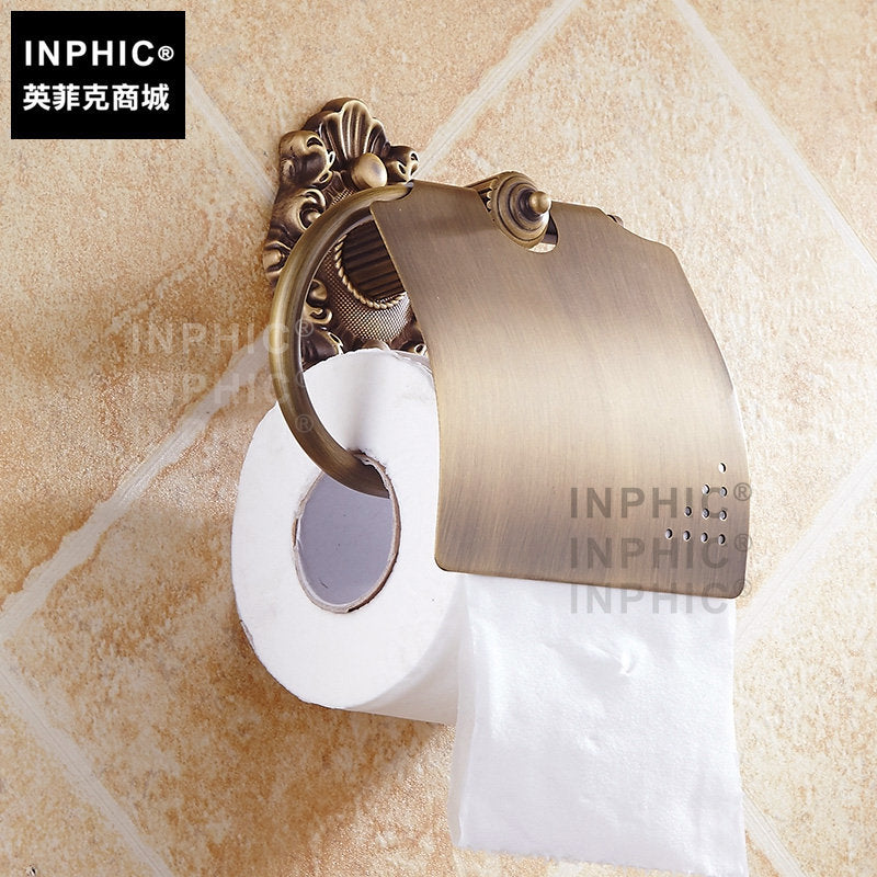 INPHIC-歐式廁紙盒 全銅廁所紙巾盒 防水衛生紙盒 仿古手紙盒架