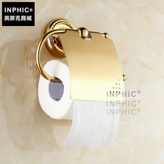 INPHIC-歐式鍍金雕花 衛浴五金壁掛擺飾 金色紙巾架 廁紙架 卷紙架
