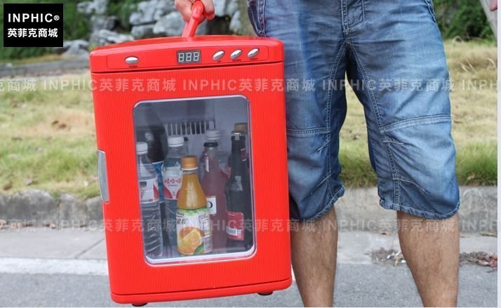 INPHIC-迷你小冰箱小型家用製冷車載冰箱車家兩用微型冷藏箱-B款
