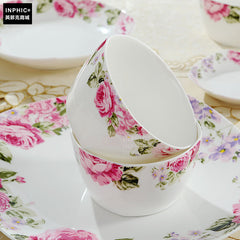 INPHIC-碗套裝餐具 56頭陶瓷器碗碟餐具套裝 歐式風 餐具-56頭方款標準配置