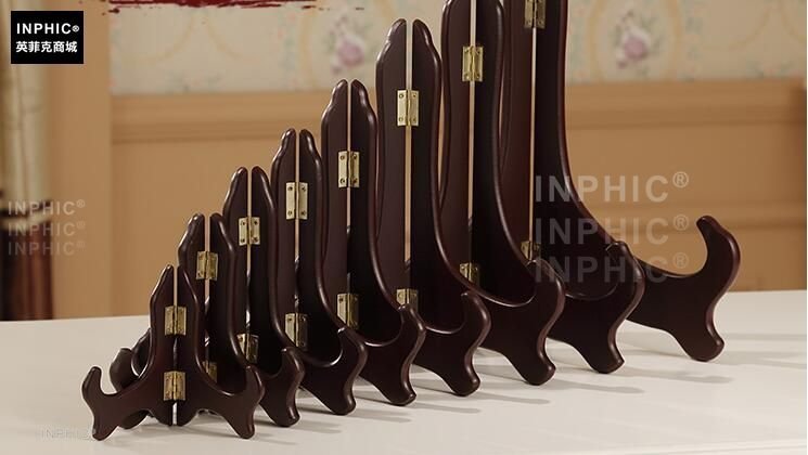 INPHIC-擺盤支架普洱茶餅陶瓷圓盤證書獎牌托架工藝品底架-紅色6寸啞光