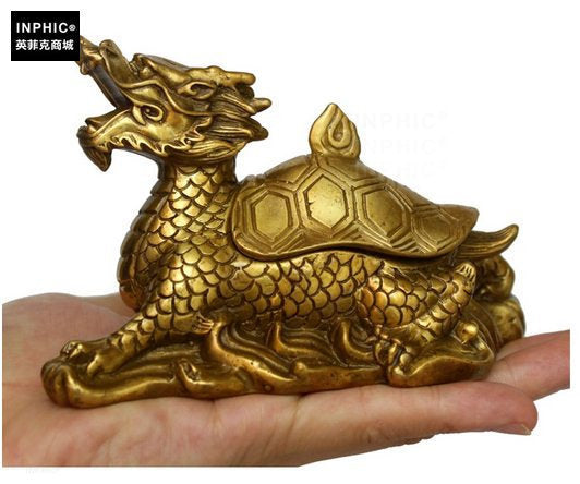 INPHIC-開光純銅龍龜辦公室開蓋銅龍頭龜裝飾品招財工藝品
