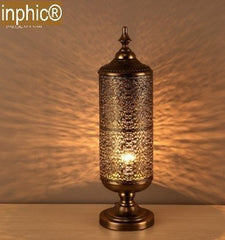 INPHIC-LOFT古銅色檯燈創意個性復古燈具餐廳臥室客廳臥室壓鑄花邊檯燈 B款