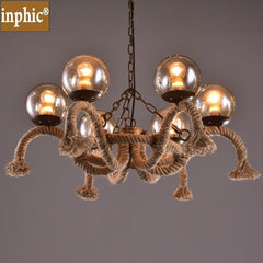 INPHIC-圓球麻繩吊燈服裝店書房辦公室客廳臥室餐廳酒吧臺工業創意裝飾燈