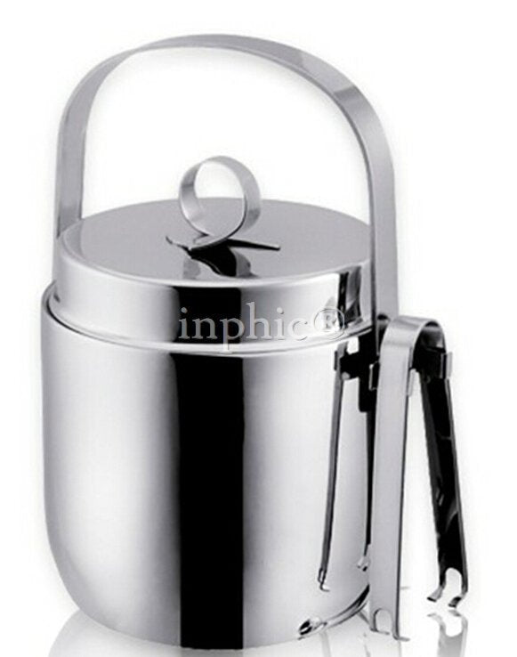 INPHIC-加厚優質不鏽鋼蝴蝶冰粒桶 雙層帶手提保溫冰桶 亮光砂光KTV冰桶